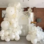 White Gold Butterfly Balloon Decor