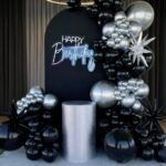 Black Silver Luxe Birthday Decor