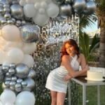 White Silver Glam Sequin Birthday Decoor